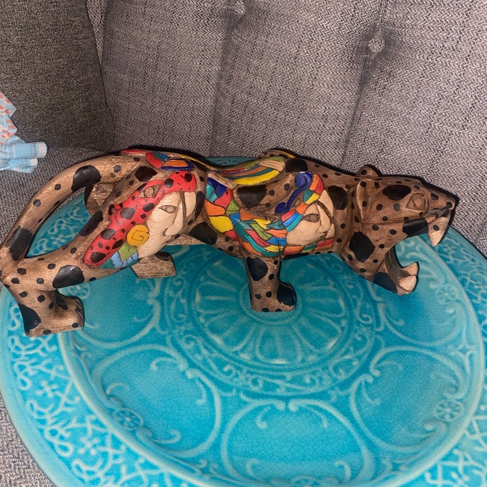 Colorful Handcrafted Leopard Figurine